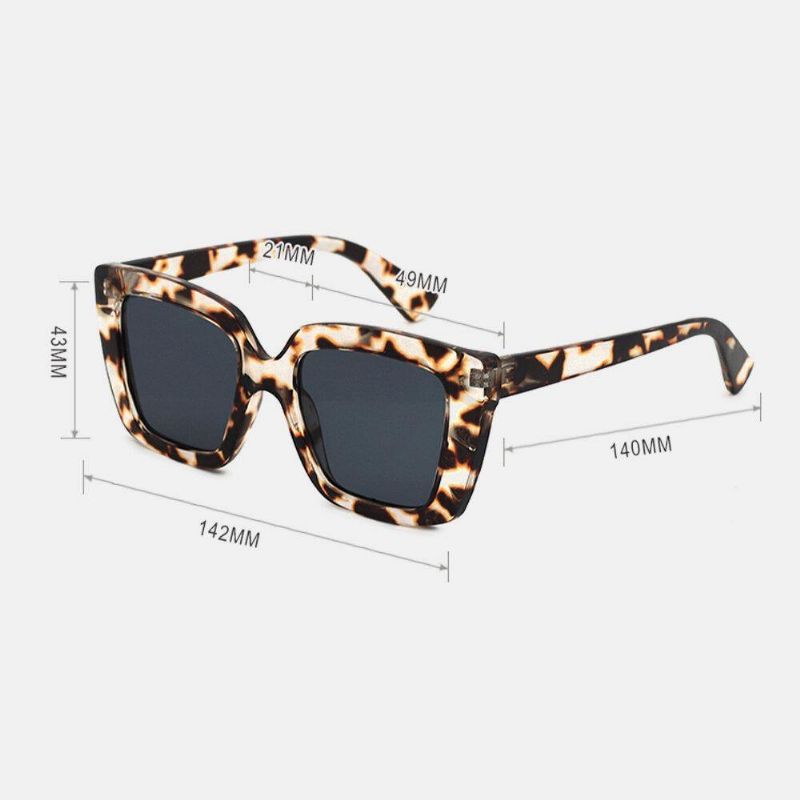 Unisex Leopard Thicken Full Frame Casual Uv-Beskyttelse Polariserede Solbriller