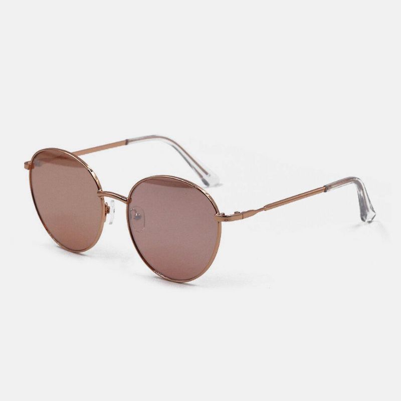 Unisex Oval Metal Full Frame Mode Uv-Beskyttelsessolbriller