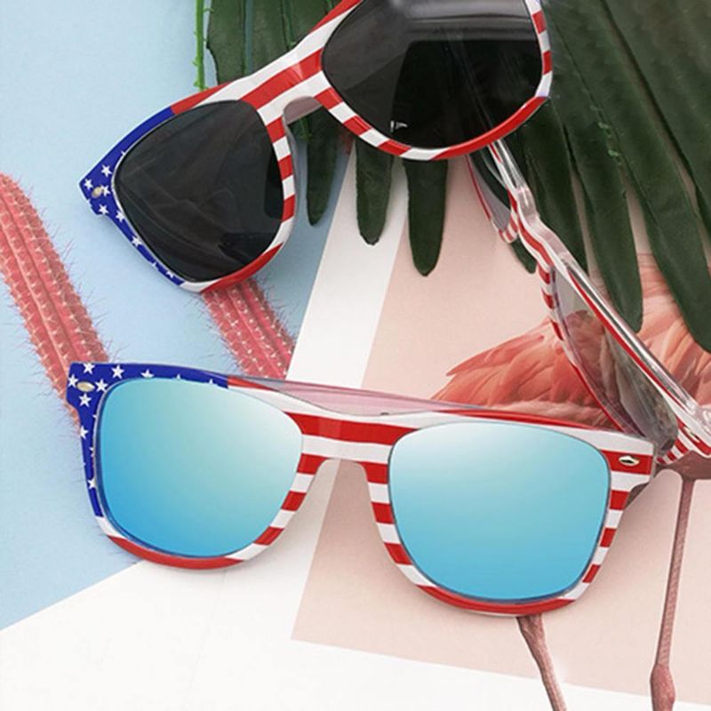 Unisex Patriotic Polarspex Polarized 80'Er Retro Trendy Stilfulde Solbriller