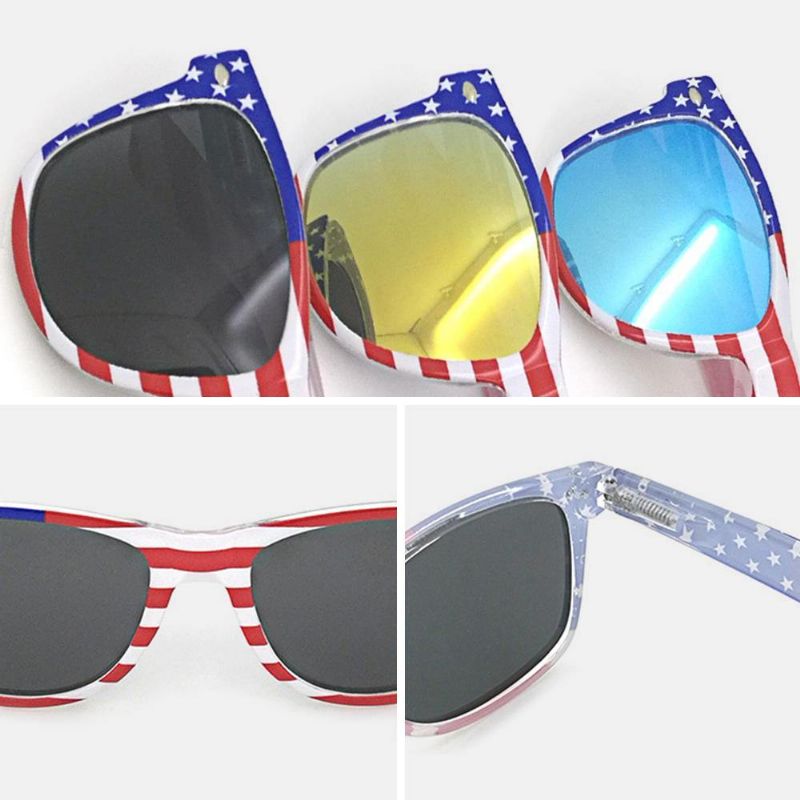 Unisex Patriotic Polarspex Polarized 80'Er Retro Trendy Stilfulde Solbriller