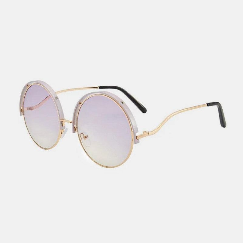 Unisex Rund Metal Fuld Stel Pc Gradient Lens Anti-Uv Solbeskyttelse Solbriller