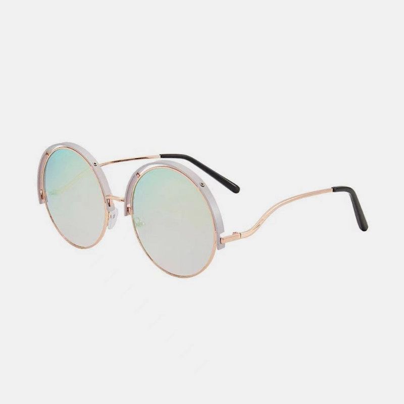 Unisex Rund Metal Fuld Stel Pc Gradient Lens Anti-Uv Solbeskyttelse Solbriller