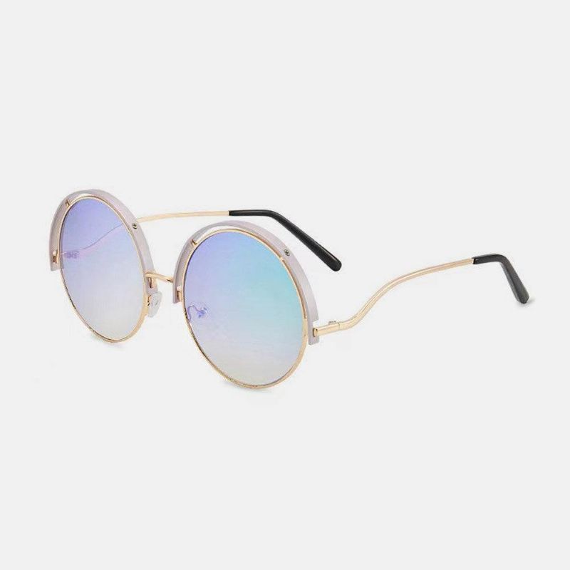 Unisex Rund Metal Fuld Stel Pc Gradient Lens Anti-Uv Solbeskyttelse Solbriller