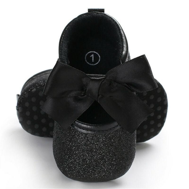 Babypiges Snørebånd Med Glitter Bowknot First Walkers