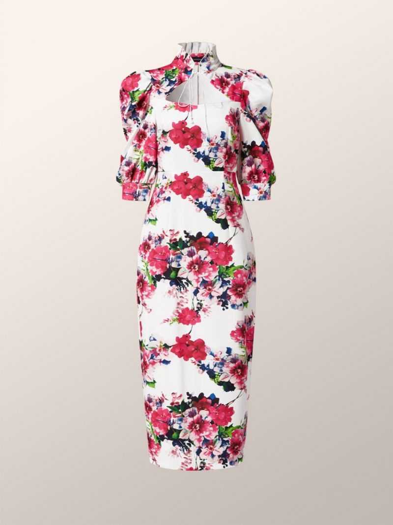 Floral Regular Fit Three Quarter Elegant Kjole