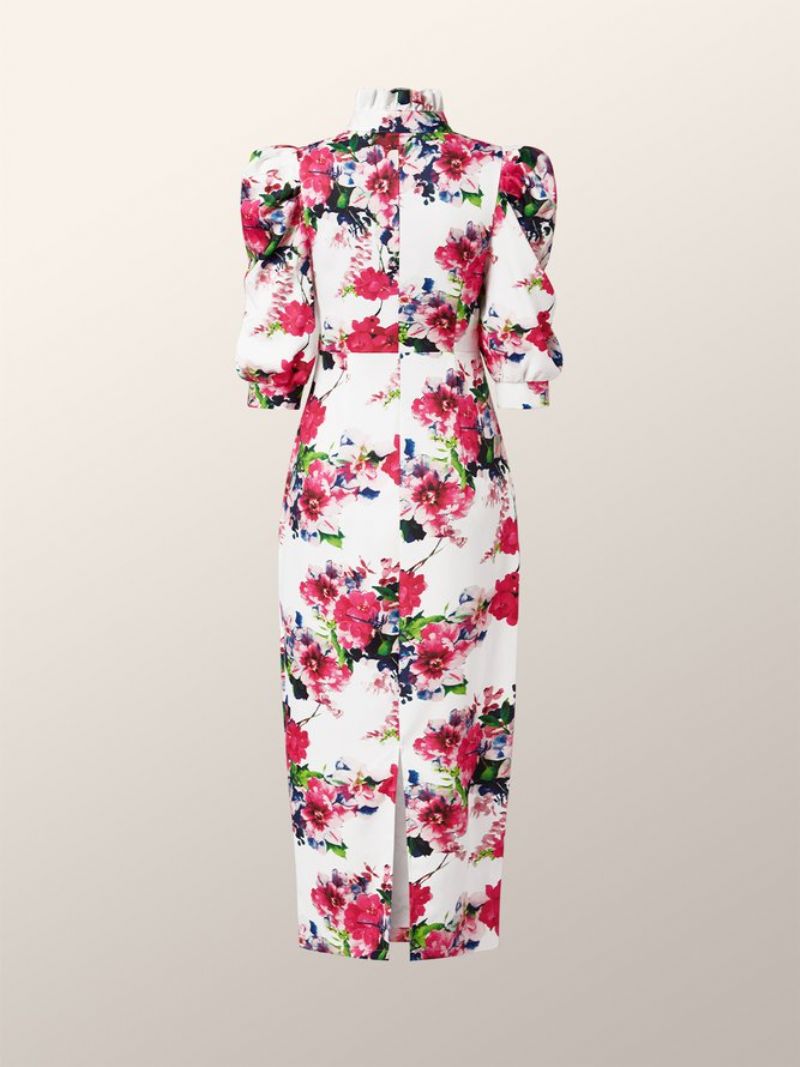 Floral Regular Fit Three Quarter Elegant Kjole