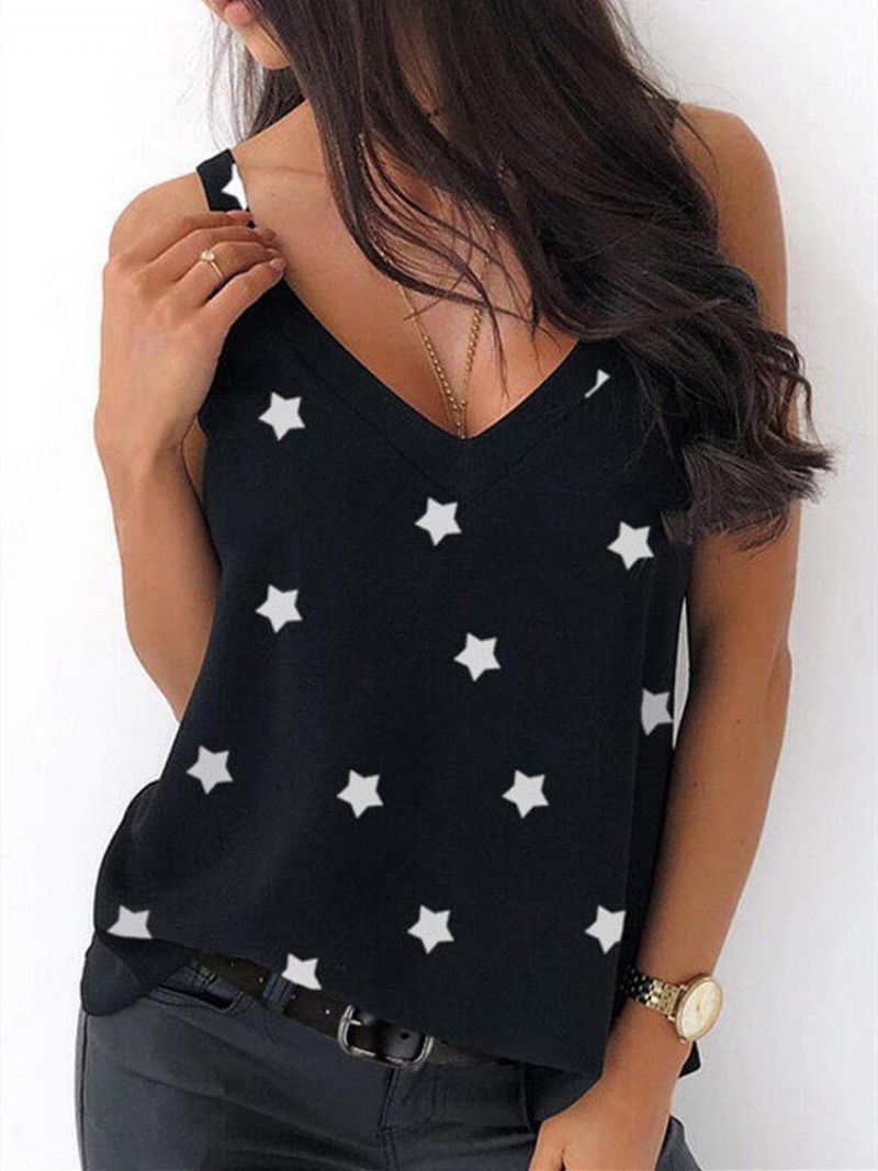 Casual Loose Star Printed Sommer Tank Tops Til Damer