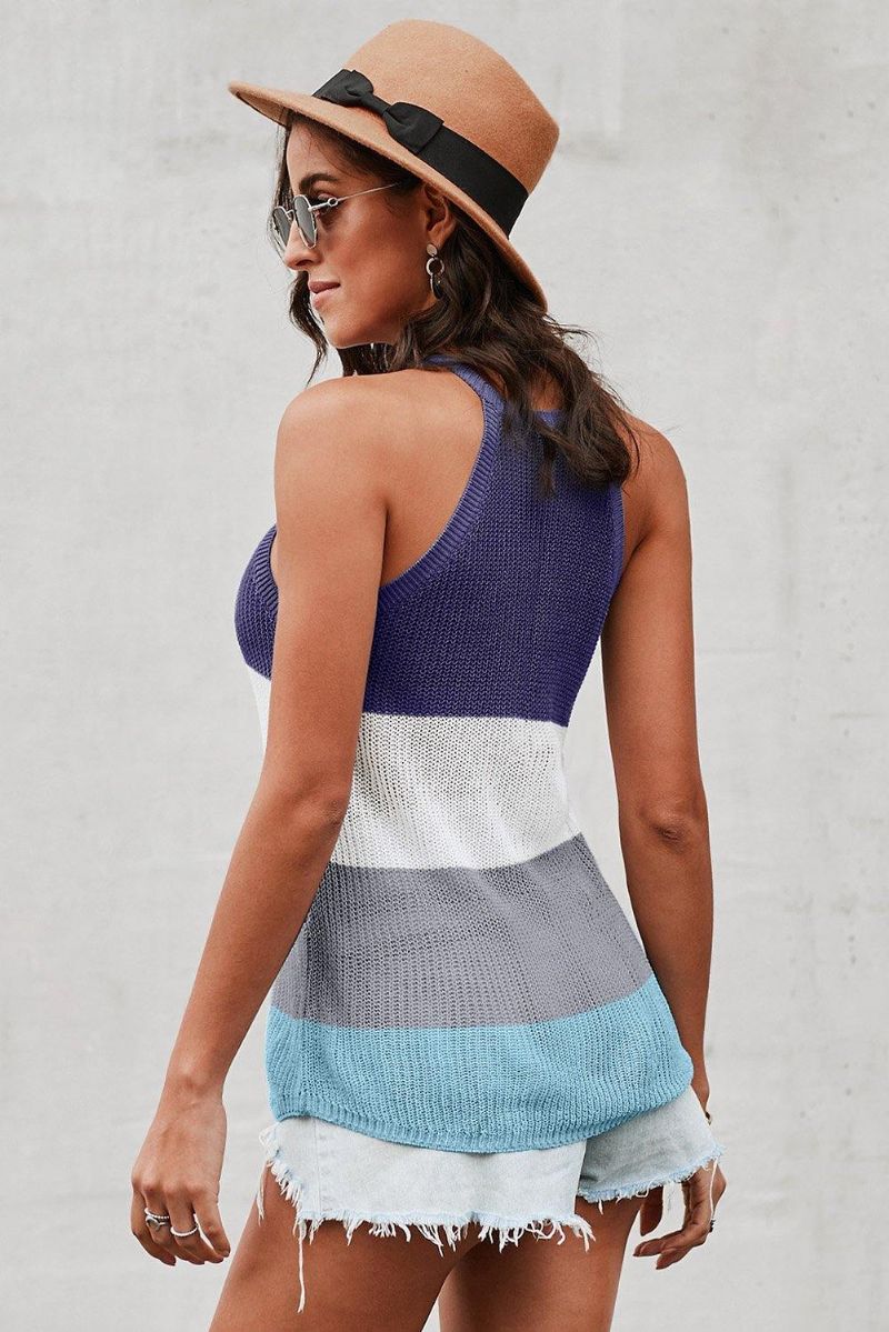 Color Block Stribet Tanktop