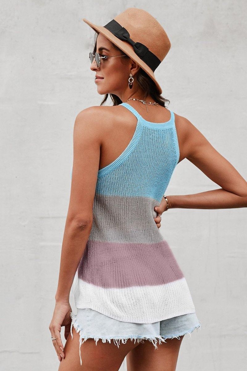 Color Block Stribet Tanktop