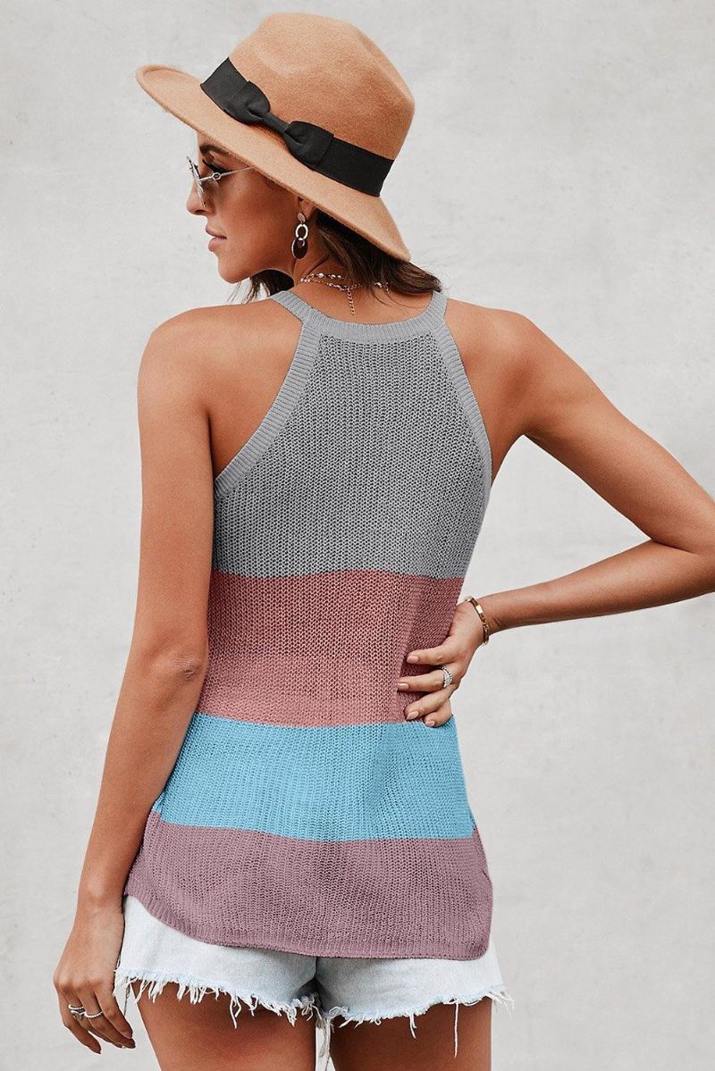 Color Block Stribet Tanktop