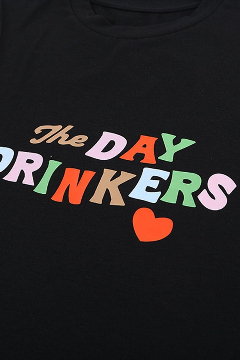 Day Drinkers Letters Print Tank Top