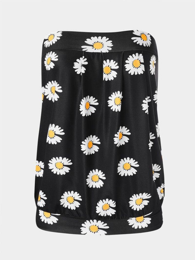 Små Tusindfryd Print Stropløs Ærmeløs Holiday Beach Tube Tank Top