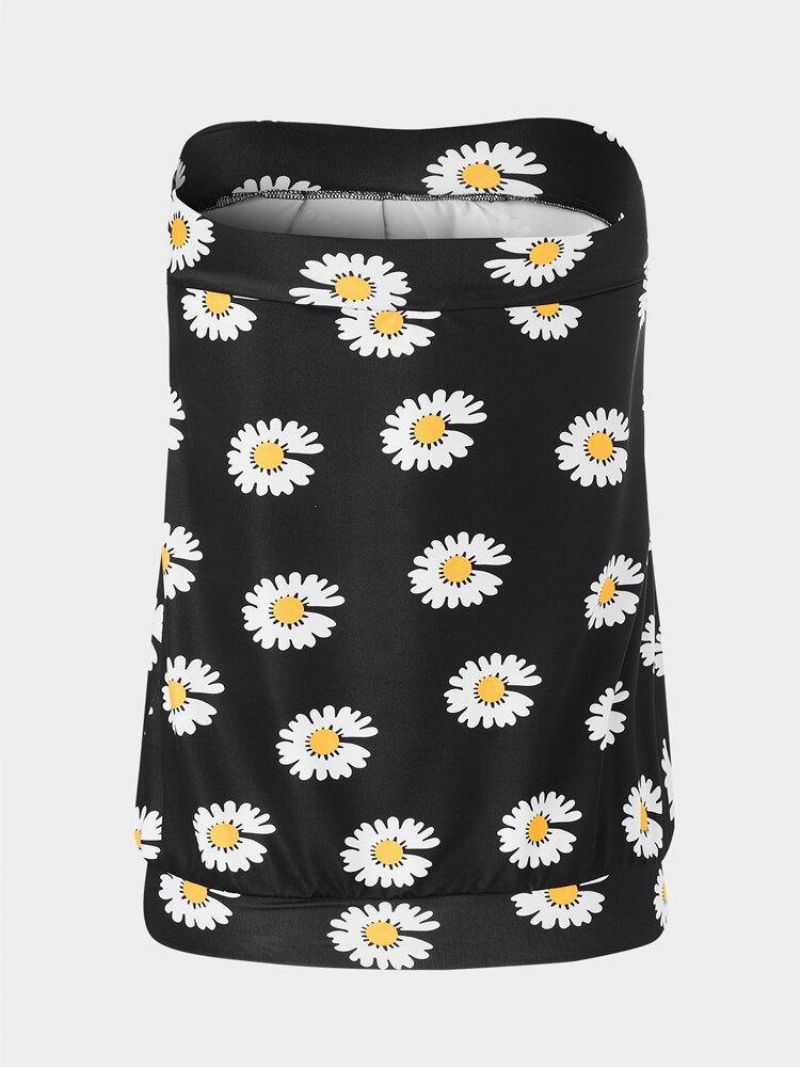 Små Tusindfryd Print Stropløs Ærmeløs Holiday Beach Tube Tank Top