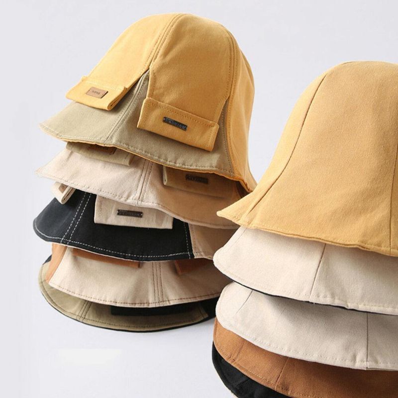 Kvinder Bomuld Dobbeltsidet Kort Skygge Casual Sunshade Wild Bucket Hat