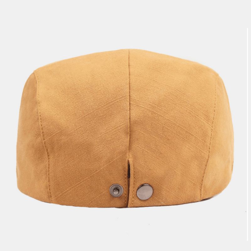 Mænd Bomuld Baret Cap Ensfarve Justerbar Casual Retro Solskærm Forward Cap Flad Hat