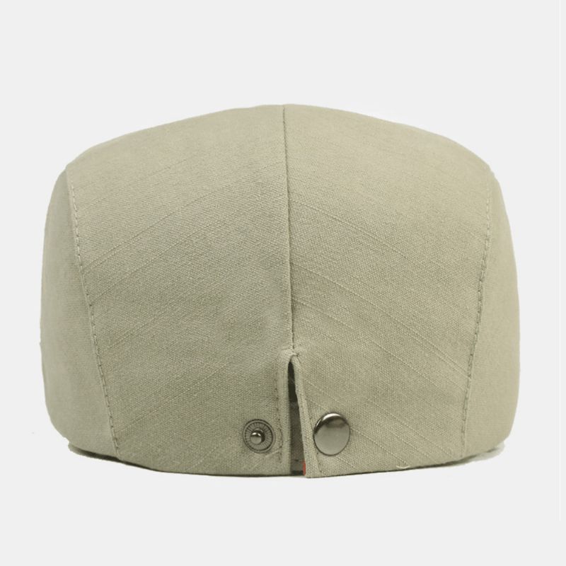 Mænd Bomuld Baret Cap Ensfarve Justerbar Casual Retro Solskærm Forward Cap Flad Hat