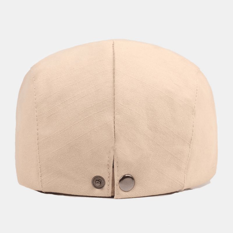 Mænd Bomuld Baret Cap Ensfarve Justerbar Casual Retro Solskærm Forward Cap Flad Hat