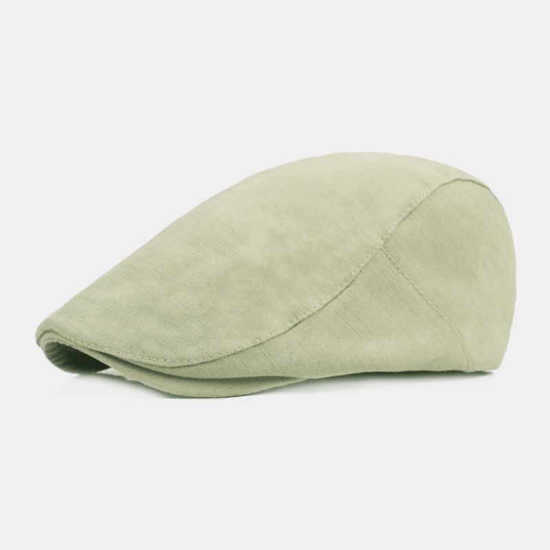 Mænd Bomuld Baret Cap Ensfarve Justerbar Casual Retro Solskærm Forward Cap Flad Hat