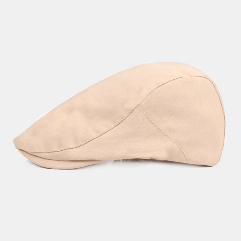 Mænd Bomuld Baret Cap Ensfarve Justerbar Casual Retro Solskærm Forward Cap Flad Hat