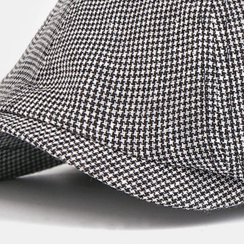 Mænd Bomuld Baret Kasket Gittermønster Britisk Retro Newsboy Hatte Peaked Cap Octagonal Hat