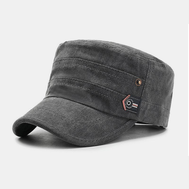 Mænd Bomuld Letter Mærkning Udendørs Solskærm Casual Military Cap Flad Cap Peaked Cap