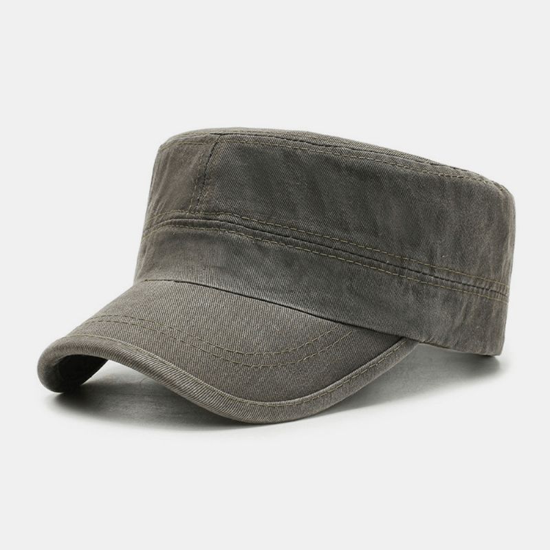 Mænd Bomuld Letter Mærkning Udendørs Solskærm Casual Military Cap Flad Cap Peaked Cap