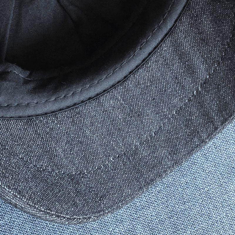 Mænd Denim Patchwork Baret Kasket Afslappet Retro Elastisk Bånd Oktagonal Hat Flad Hat Maler Newsboy Kasket