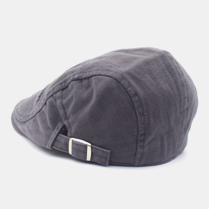 Mænd Justerbar Baret Cap Bomuld Line Brev Broderi Vild Solcreme Newsboy Cap Flad Hat Kørehat