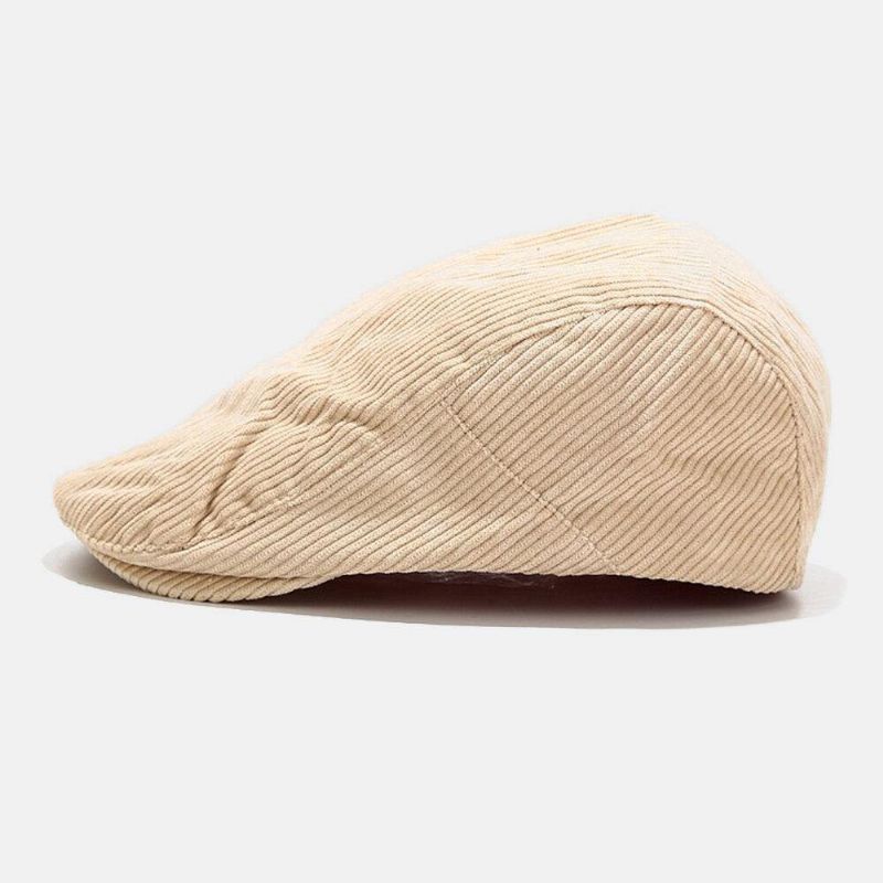 Unisex Corduroy Casual All-Match Ensfarvet Forward Hat Baskerhat