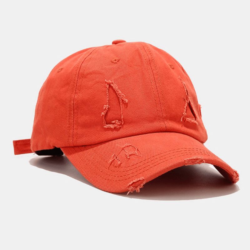 Unisex Cotton Broken Holes Mode Udendørs Solsejl Baseballhat