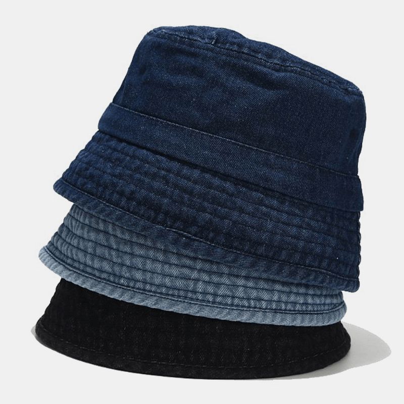 Unisex Denim Broken Holes Made-Old Mode Outdoor Sunshade Bucket Hat