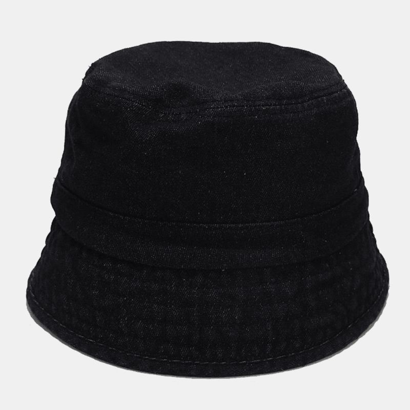 Unisex Denim Broken Holes Made-Old Mode Outdoor Sunshade Bucket Hat