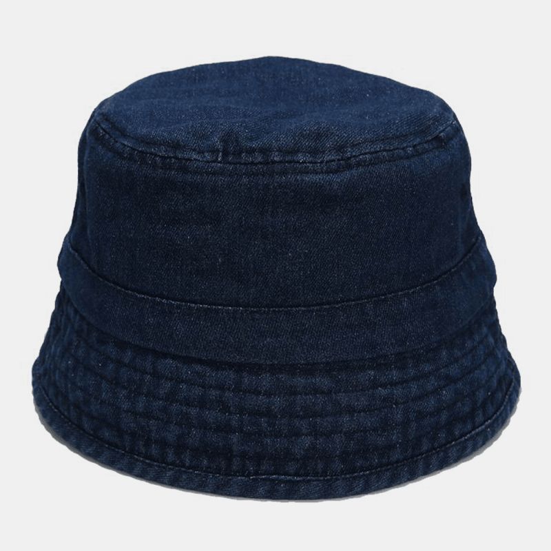 Unisex Denim Broken Holes Made-Old Mode Outdoor Sunshade Bucket Hat