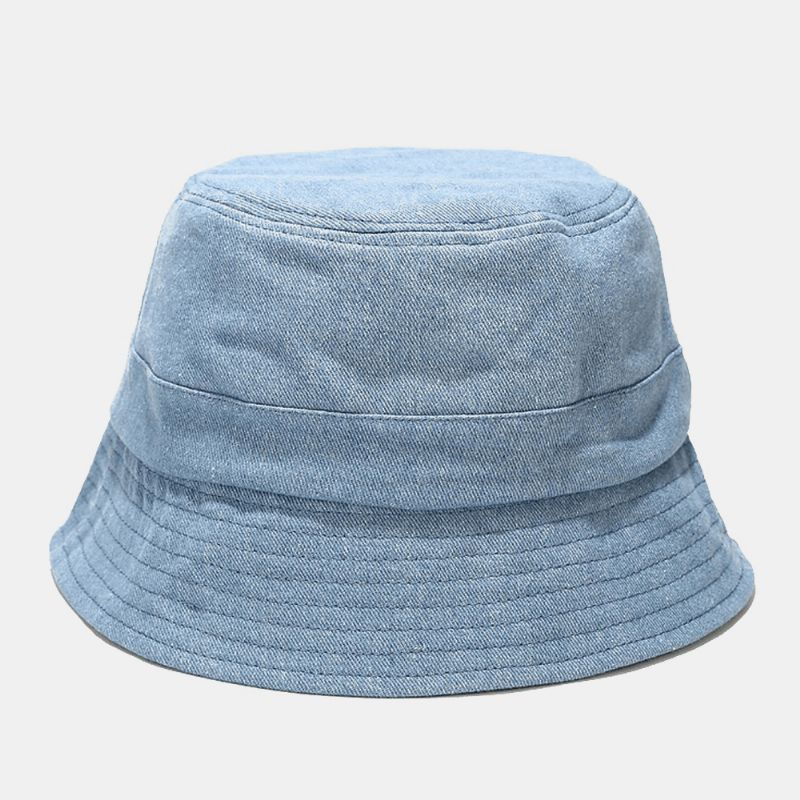 Unisex Denim Broken Holes Made-Old Mode Outdoor Sunshade Bucket Hat