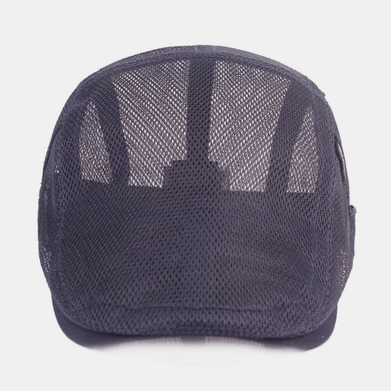 Unisex Fuld Mesh Baskerhue Sommer Cool Solcreme Åndbar Flad Kasket Ivy Cap Driver Hat