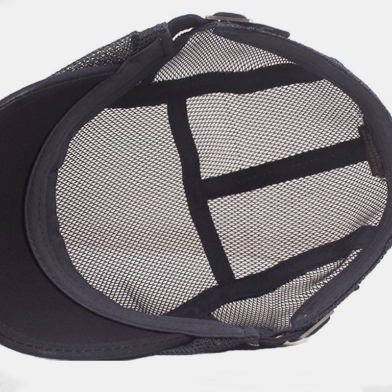 Unisex Fuld Mesh Baskerhue Sommer Cool Solcreme Åndbar Flad Kasket Ivy Cap Driver Hat