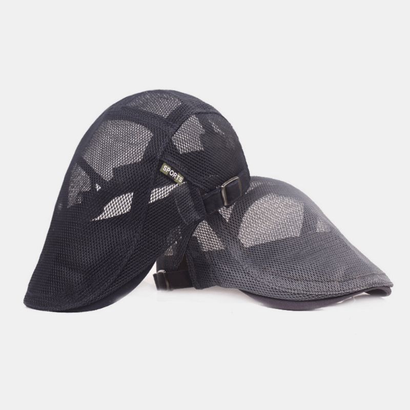 Unisex Fuld Mesh Baskerhue Sommer Cool Solcreme Åndbar Flad Kasket Ivy Cap Driver Hat