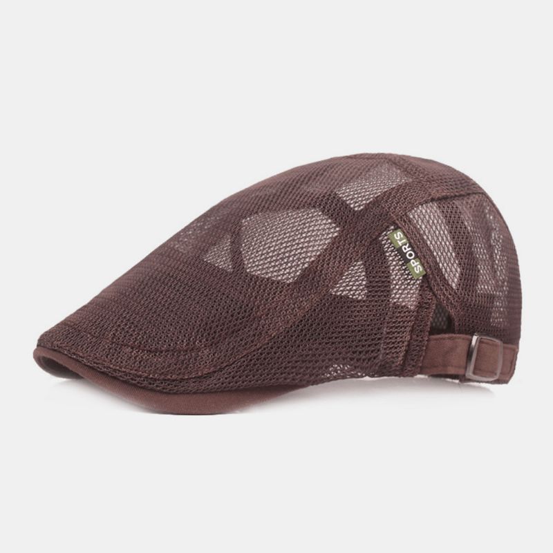 Unisex Fuld Mesh Baskerhue Sommer Cool Solcreme Åndbar Flad Kasket Ivy Cap Driver Hat