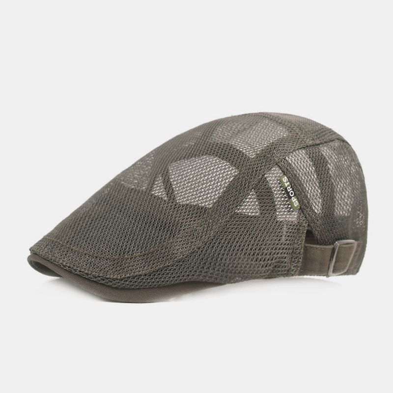 Unisex Fuld Mesh Baskerhue Sommer Cool Solcreme Åndbar Flad Kasket Ivy Cap Driver Hat