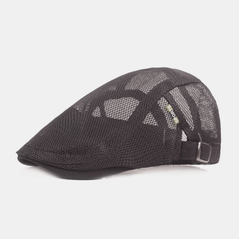 Unisex Fuld Mesh Baskerhue Sommer Cool Solcreme Åndbar Flad Kasket Ivy Cap Driver Hat