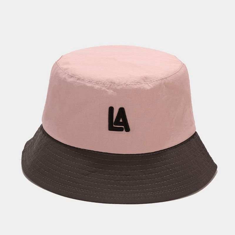 Unisex Hurtigtørrende Stof Farveblok Brevbroderi Mode Solbeskyttelse Bucket Hat