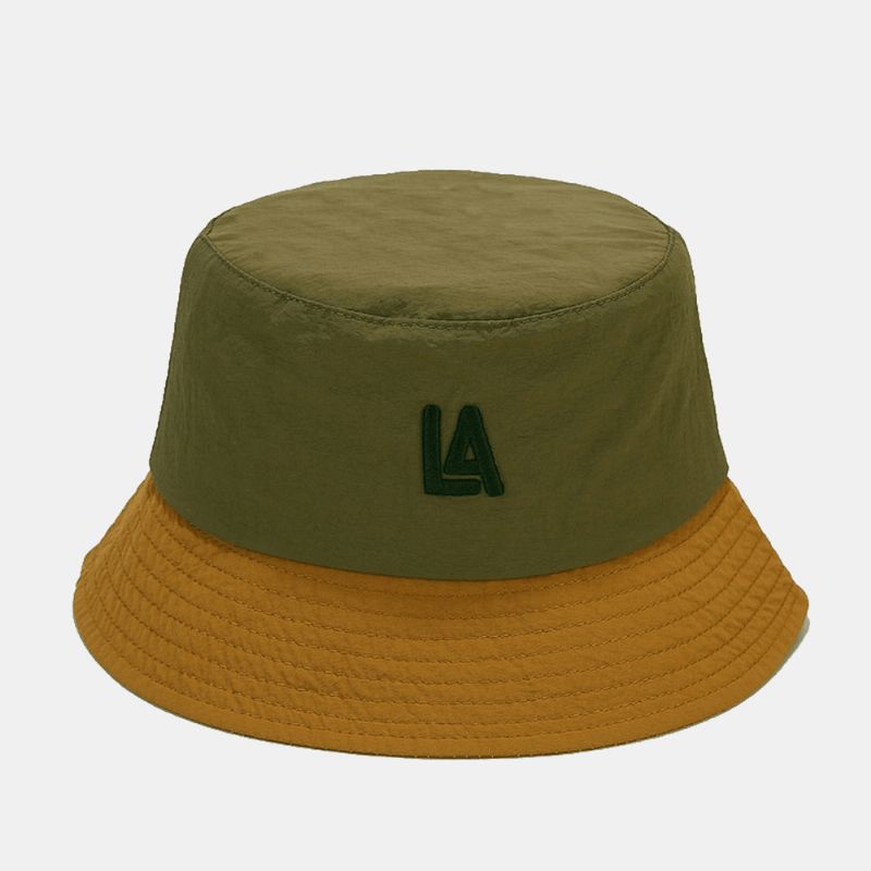 Unisex Hurtigtørrende Stof Farveblok Brevbroderi Mode Solbeskyttelse Bucket Hat