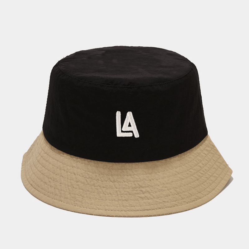 Unisex Hurtigtørrende Stof Farveblok Brevbroderi Mode Solbeskyttelse Bucket Hat