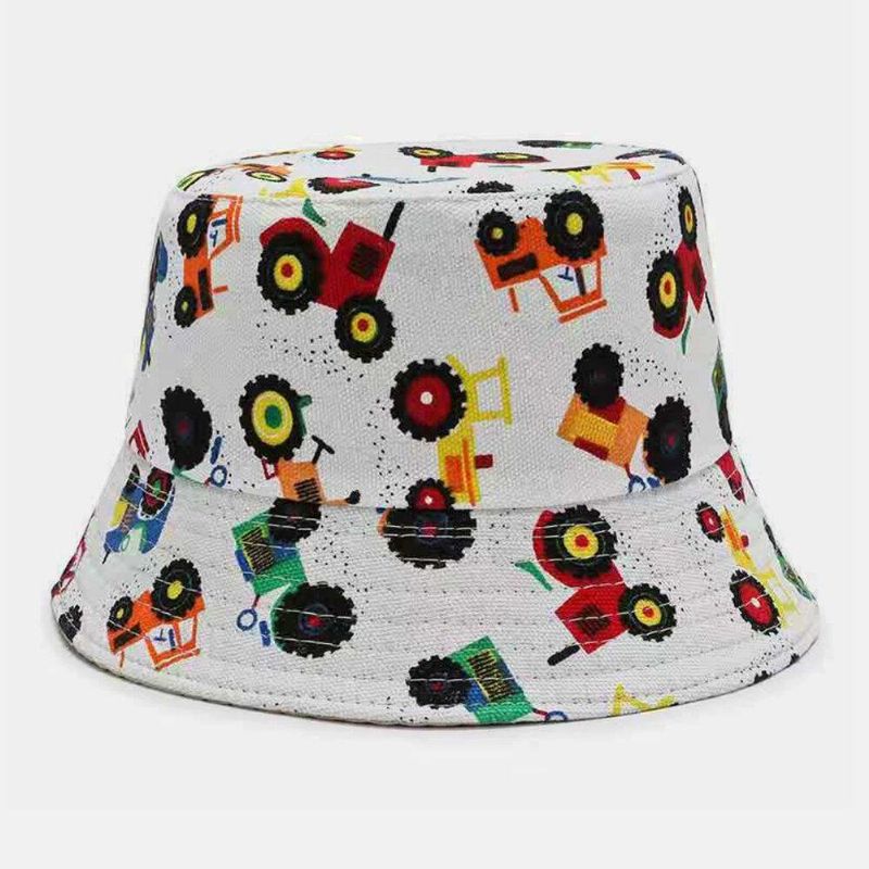 Unisex Lærred Farvede Tegnefilm Geometri Blomstermønster Afslappet Solskærm Bucket Hat