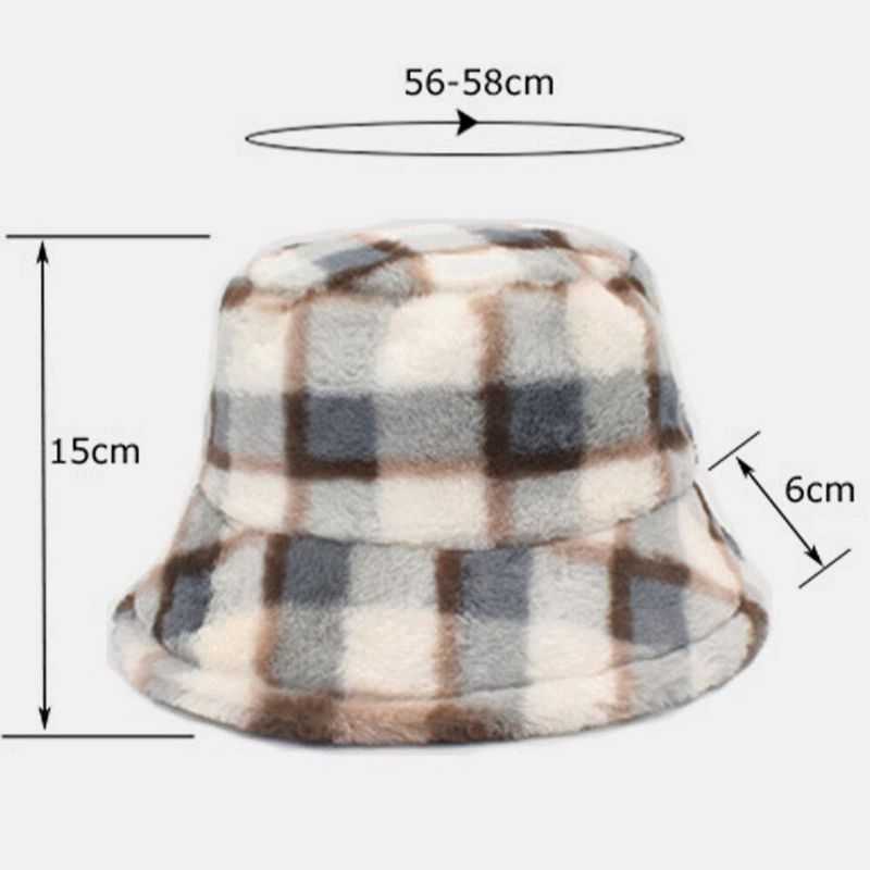 Unisex Lammehår Kontrastfarve Varm Afslappet Parhat Bucket Hat