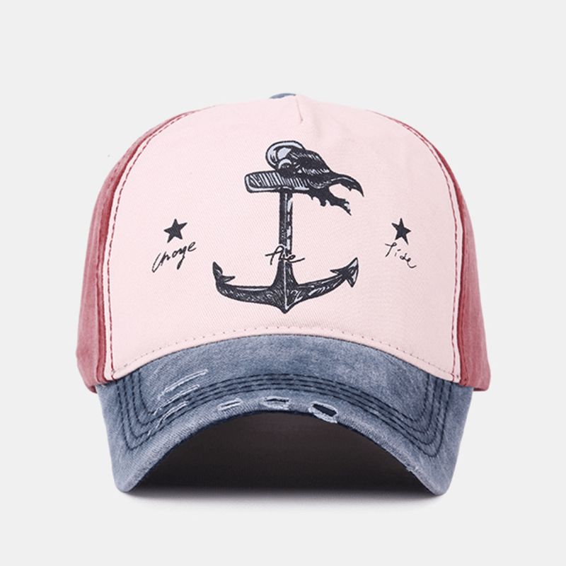 Unisex Mærke Gammelt Piratskib Ankermønster Ivy Cap Udendørs Solcreme Baseballhatte Stretch Fit Cap