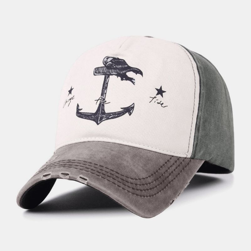 Unisex Mærke Gammelt Piratskib Ankermønster Ivy Cap Udendørs Solcreme Baseballhatte Stretch Fit Cap