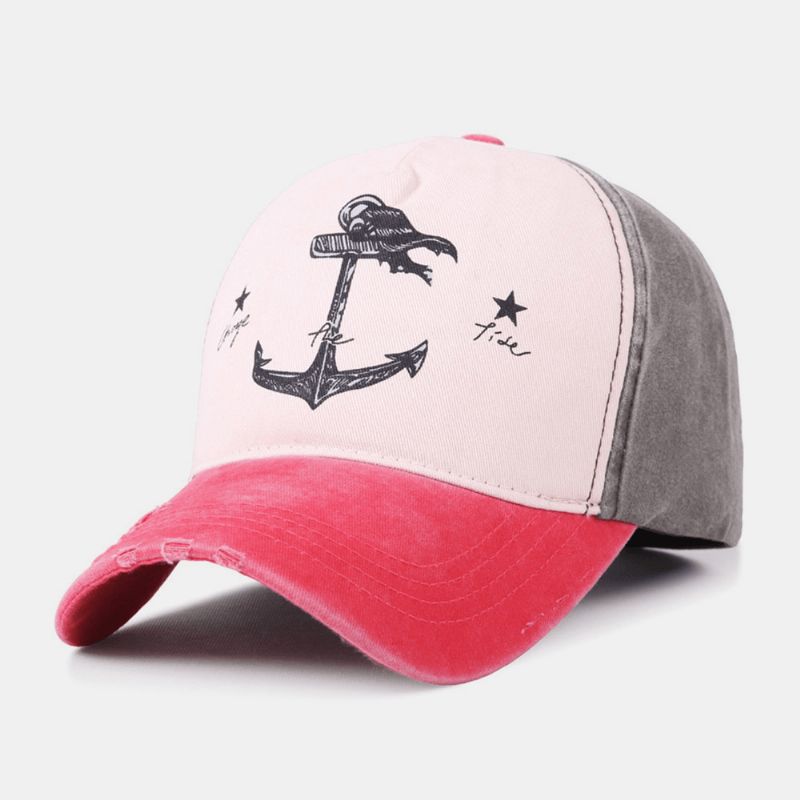 Unisex Mærke Gammelt Piratskib Ankermønster Ivy Cap Udendørs Solcreme Baseballhatte Stretch Fit Cap