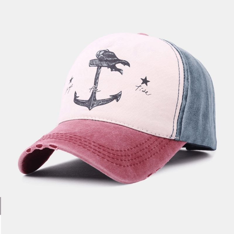 Unisex Mærke Gammelt Piratskib Ankermønster Ivy Cap Udendørs Solcreme Baseballhatte Stretch Fit Cap