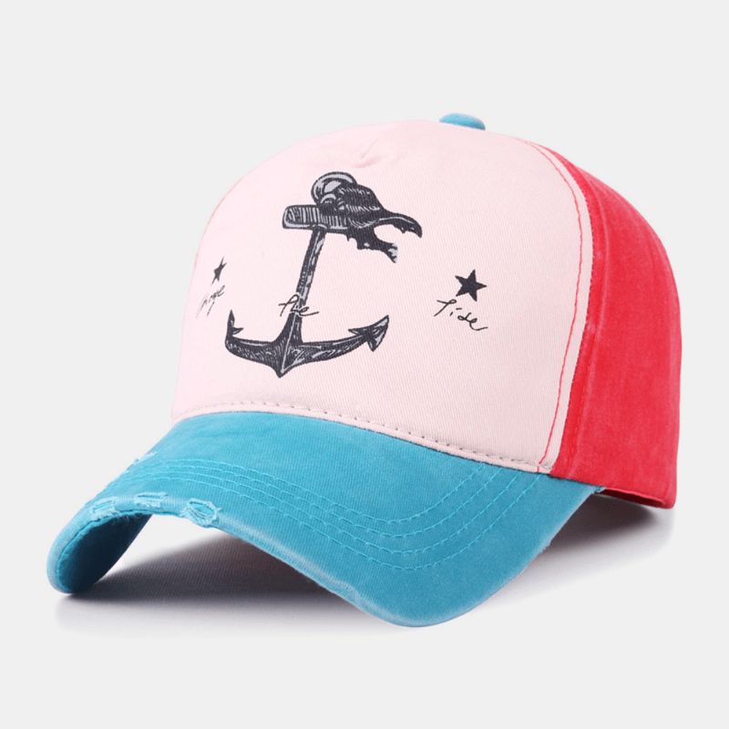 Unisex Mærke Gammelt Piratskib Ankermønster Ivy Cap Udendørs Solcreme Baseballhatte Stretch Fit Cap